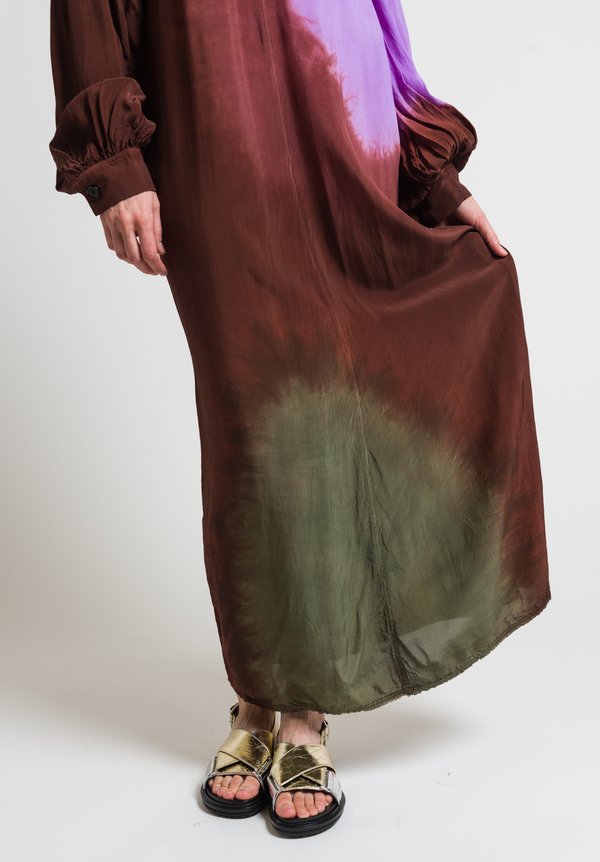 Marni Tie-Dye Long Sleeve Dress in Ruby