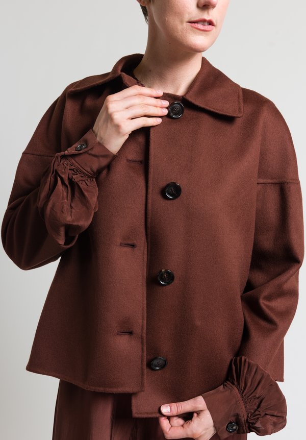 Marni Wool/Cashmere Double Face Crepe Jacket in Dark Raisin