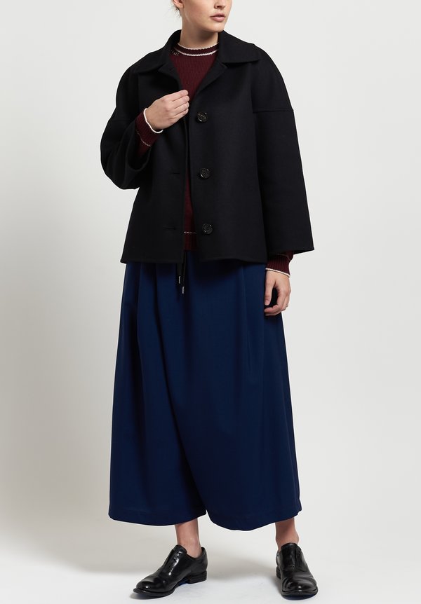 Marni Double Face Crepe Jacket in Black	
