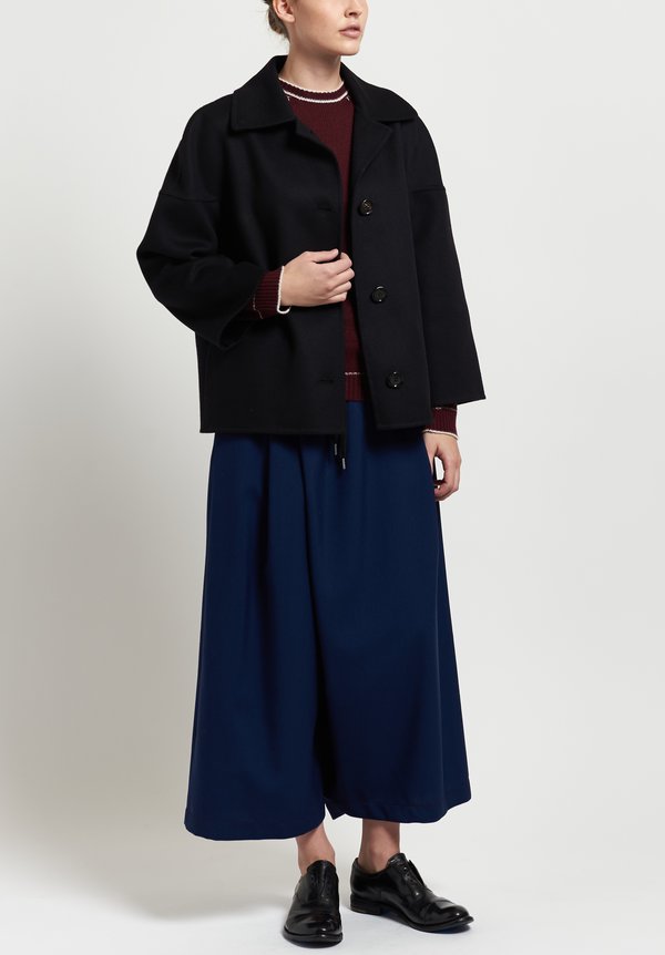 Marni Double Face Crepe Jacket in Black	