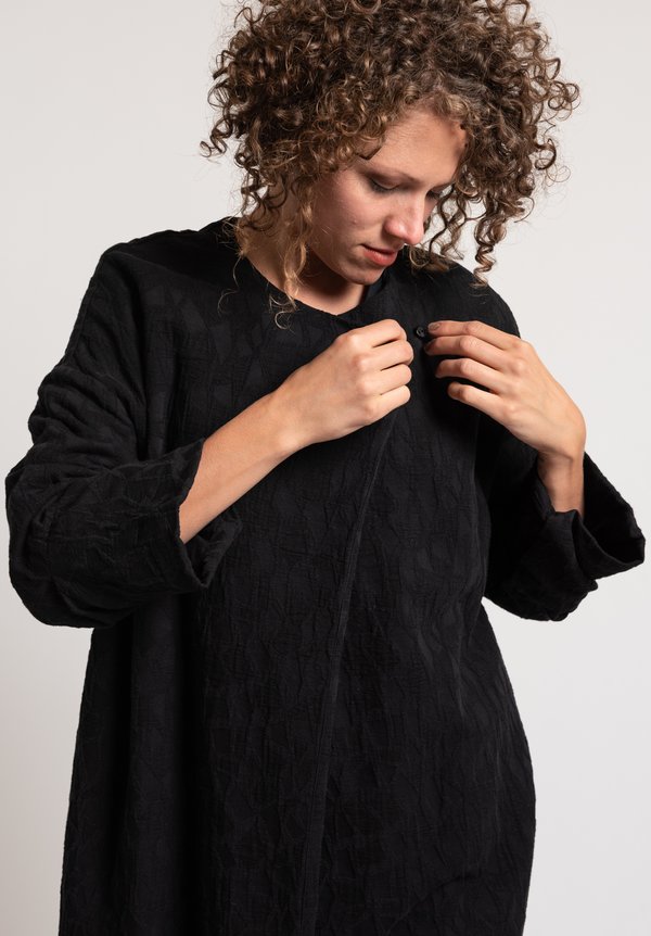 Black Crane Coat in Black