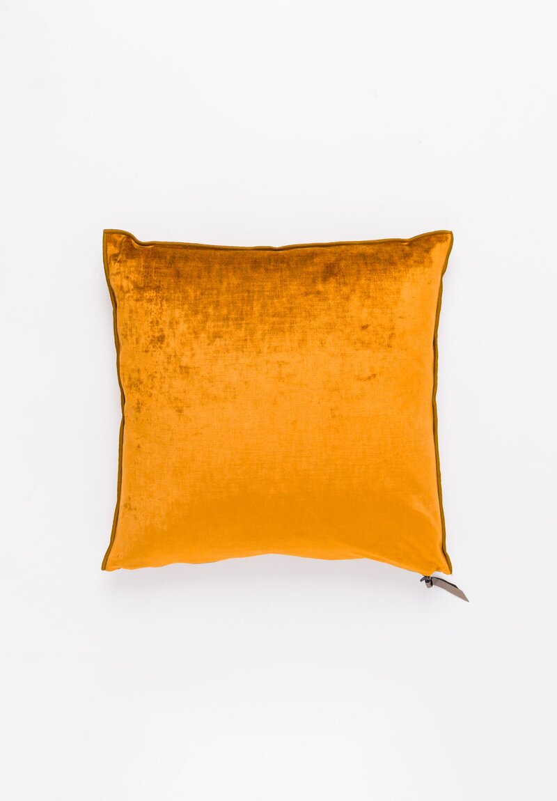 Maison de Vacances Royal Velvet Square Pillow in Amber Orange	