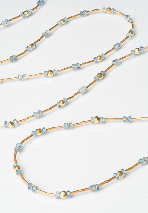 Greig Porter 18K Aquamarine Single Strand Necklace