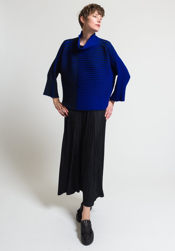 Issey Miyake 3D Stripe Knit Sweater in Blue | Santa Fe Dry Goods