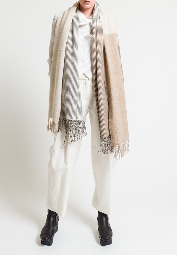 Issey Miyake Cashmere Forest Scarf in Natural