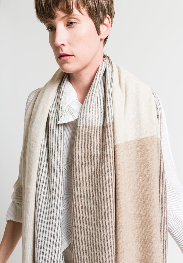 Issey Miyake Cashmere Forest Scarf in Natural