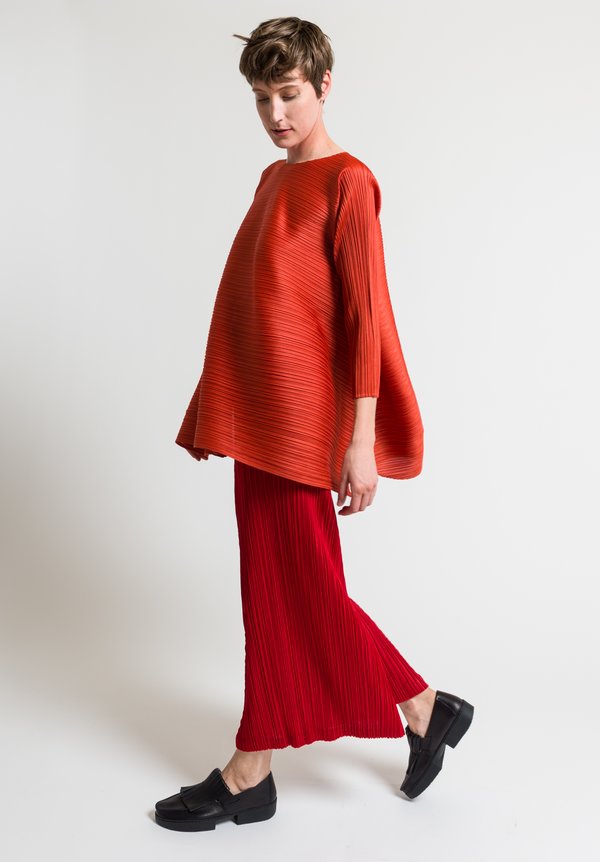 Issey Miyake Pleats Please Stratum Bounce Top in Orange | Santa Fe ...