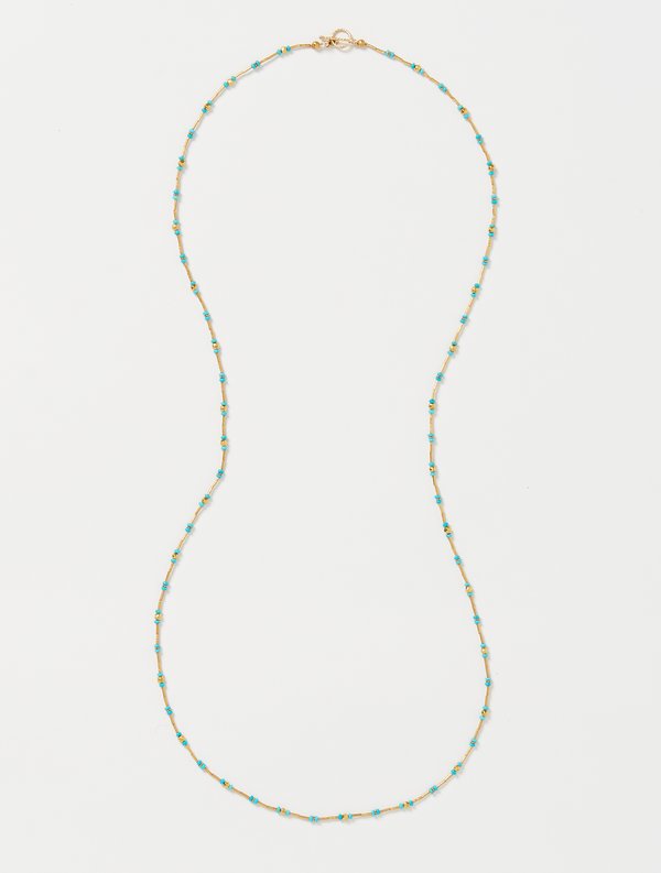 Greig Porter 18K, Sleeping Beauty Turquoise Long Bead Necklace