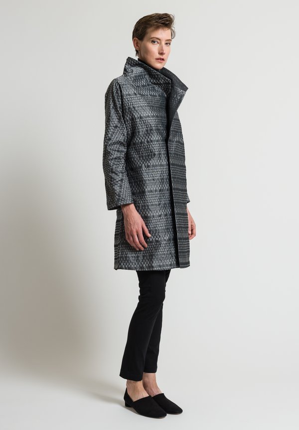 Nuno Faux Sashiko Jacket in Grey/ Black	