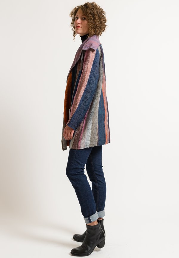 Mieko Mintz Frayed 2-Layer Jacket in Lilac/ Multi	