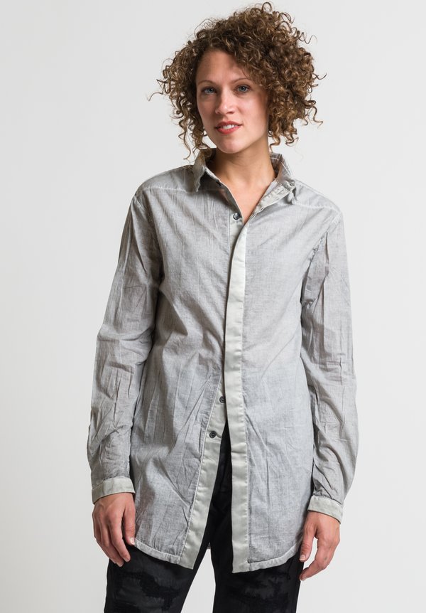 Umit Unal Button Up Shirt in Light Grey	