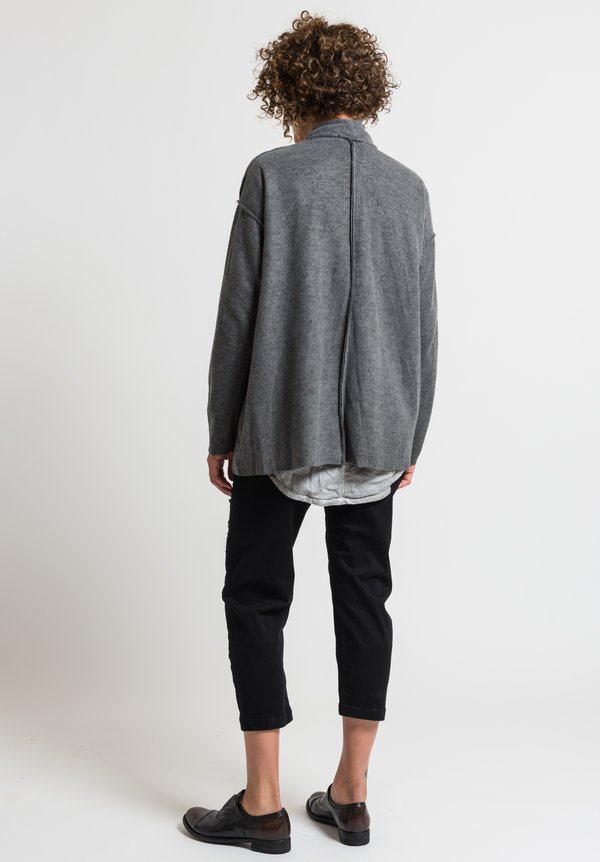 Umit Unal Open Front Cardigan in Grey	