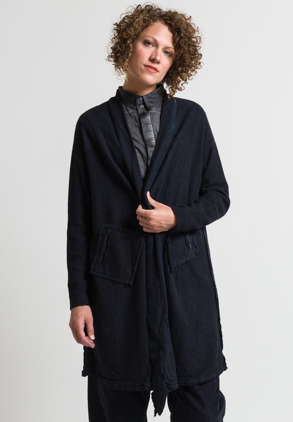 Umit Unal Wool Long Open Front Cardigan