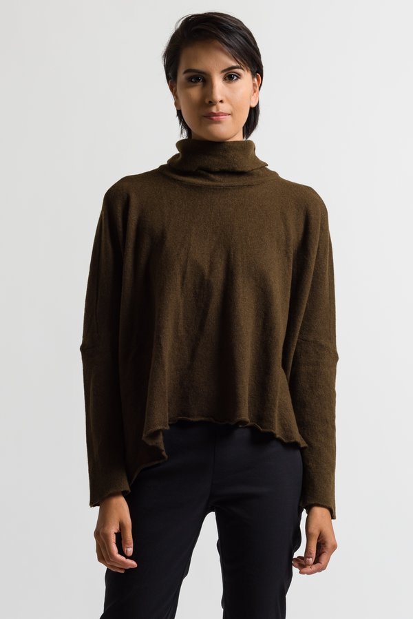 Rundholz Oversized Turtleneck Sweater in Khaki	