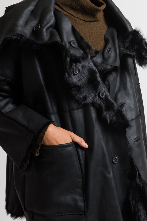 Rundholz Chekiang Lamb Fur Reversible Jacket in Black