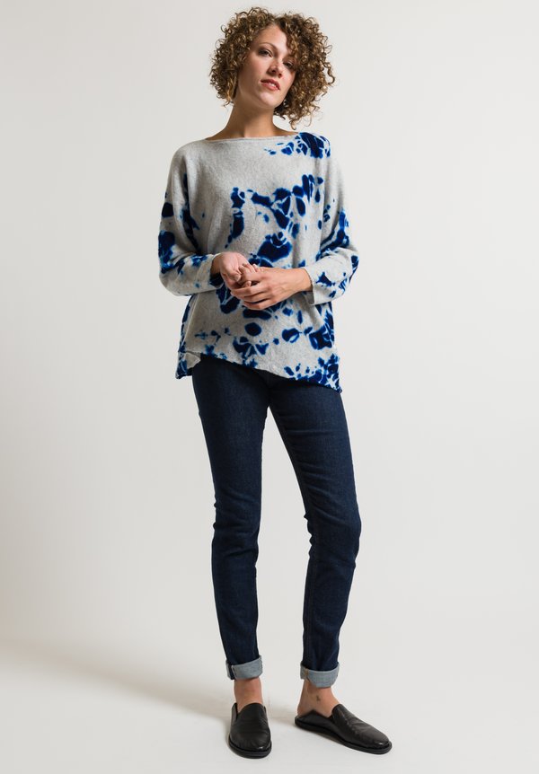 Suzusan Shibori Sweater in Blue/ Light Grey | Santa Fe Dry Goods 