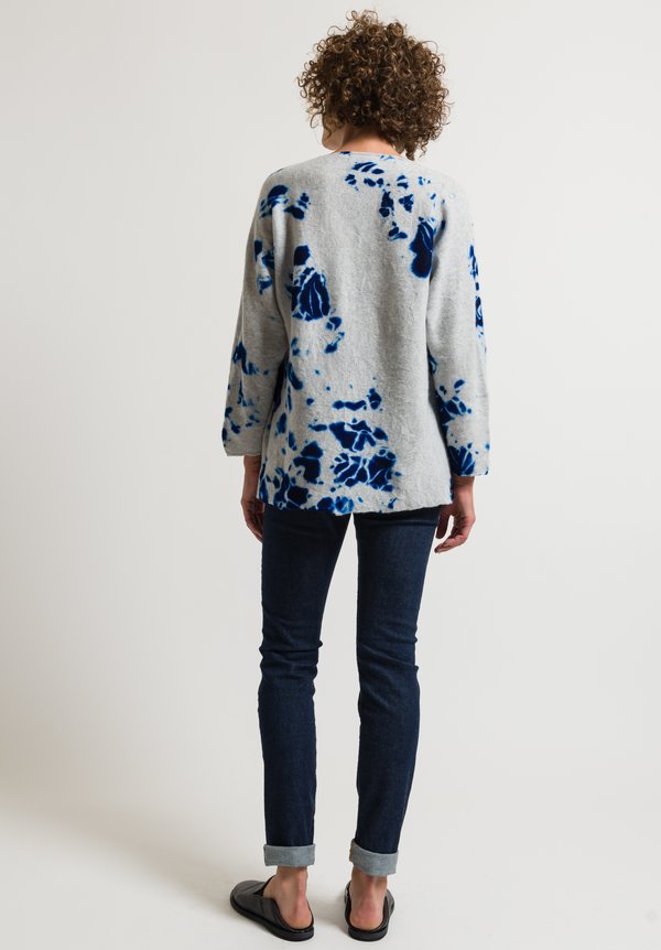 Suzusan Shibori Sweater in Blue/ Light Grey | Santa Fe Dry Goods