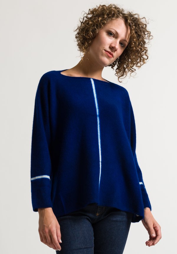 Suzusan Shibori Line Sweater in Blue/ Light Grey | Santa Fe Dry Goods ...