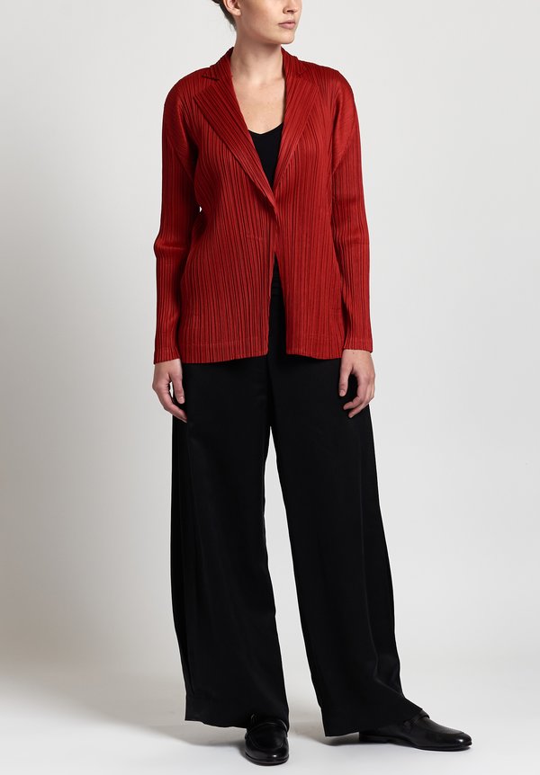 Issey Miyake Pleats Please October Jacket in Red	