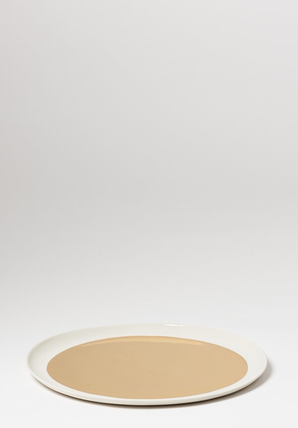 Bertozzi Handmade Porcelain Metallic Painted Dinner Plate in Gold