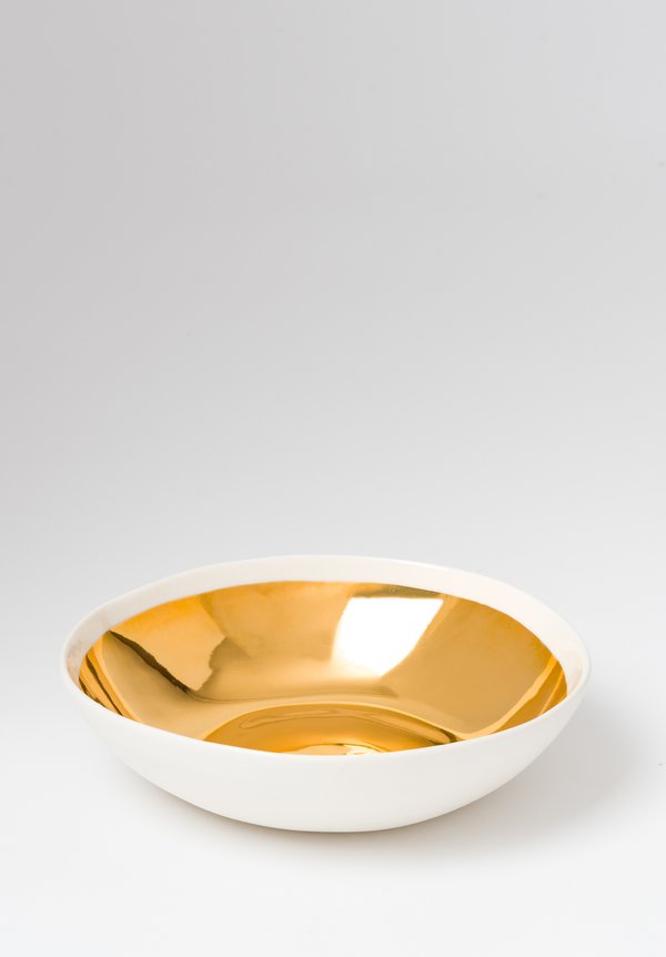 Bertozzi Handmade Metallic Interior Porcelain Bowl	