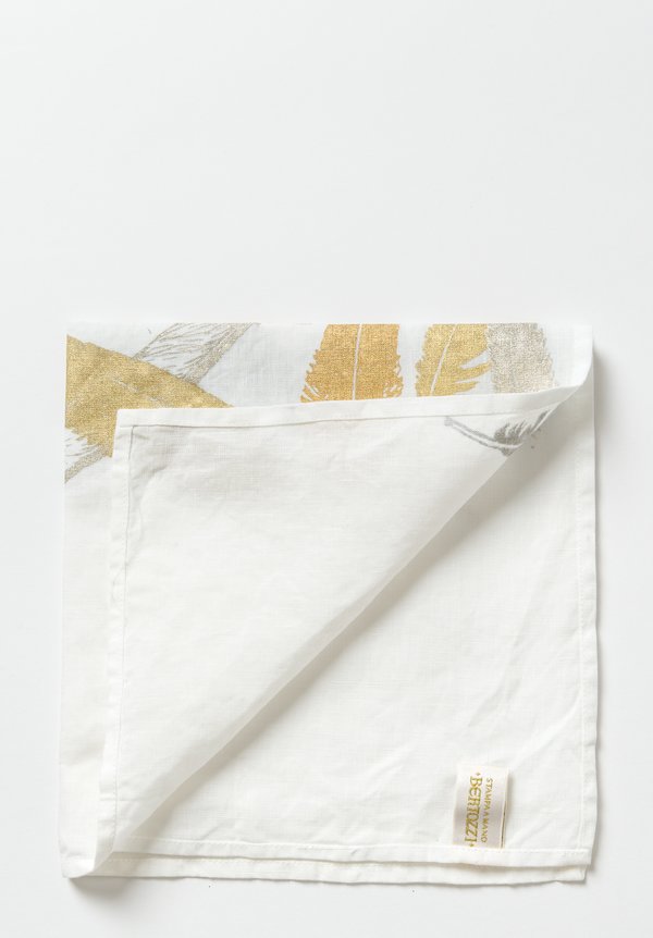 Bertozzi Handmade Linen Napkin with Feathers II	