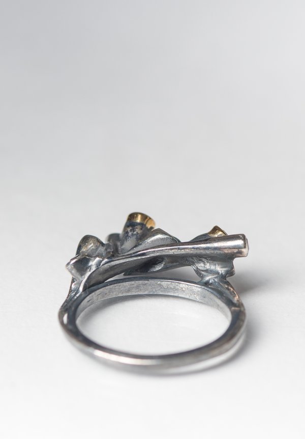 Kika Alvarenga Diamond, Ox. Silver Pinos Ring