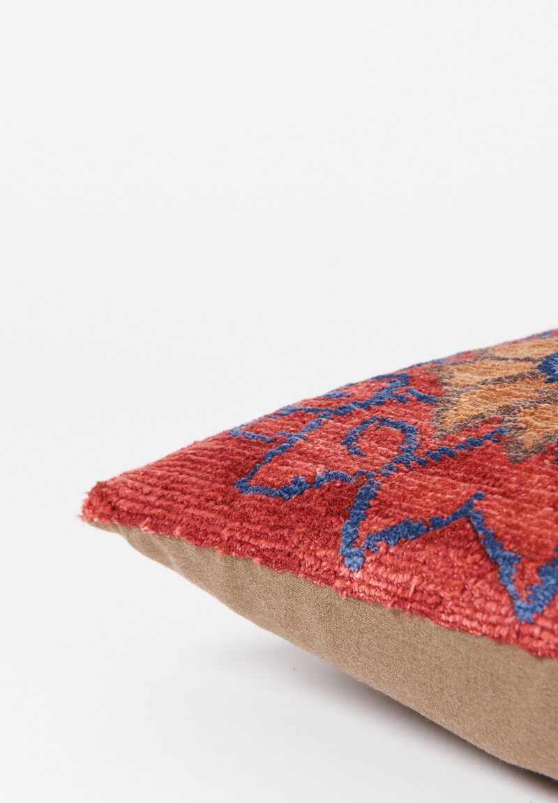 Tibet Home Hand Knotted & Woven Square Pillow in Pema Red