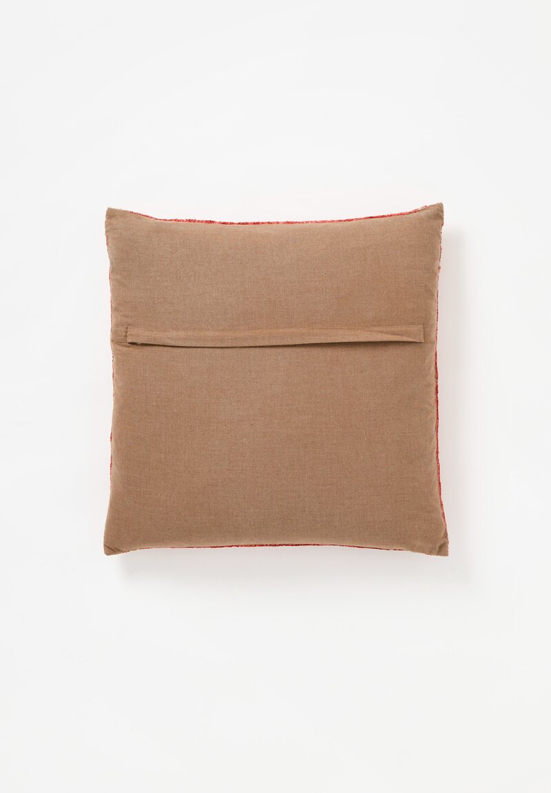 Tibet Home Hand Knotted & Woven Square Pillow in Pema Red	