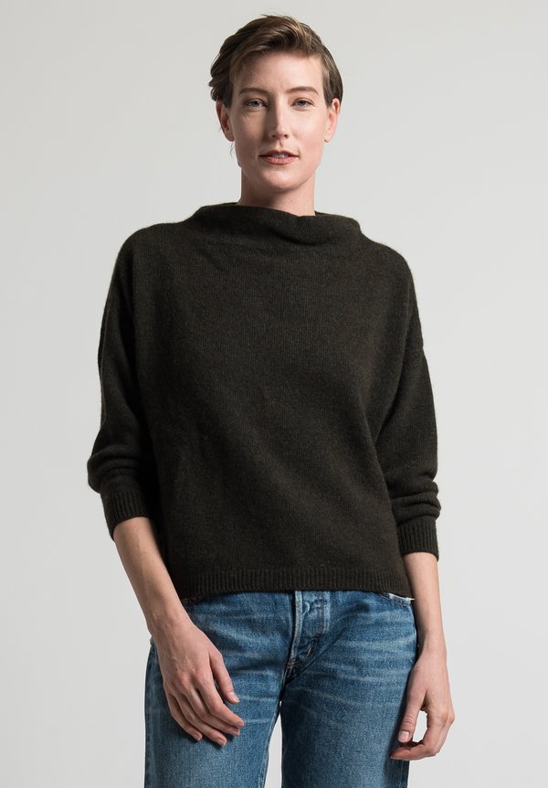 Kaval Short Knit Sweater in Olive Drab	