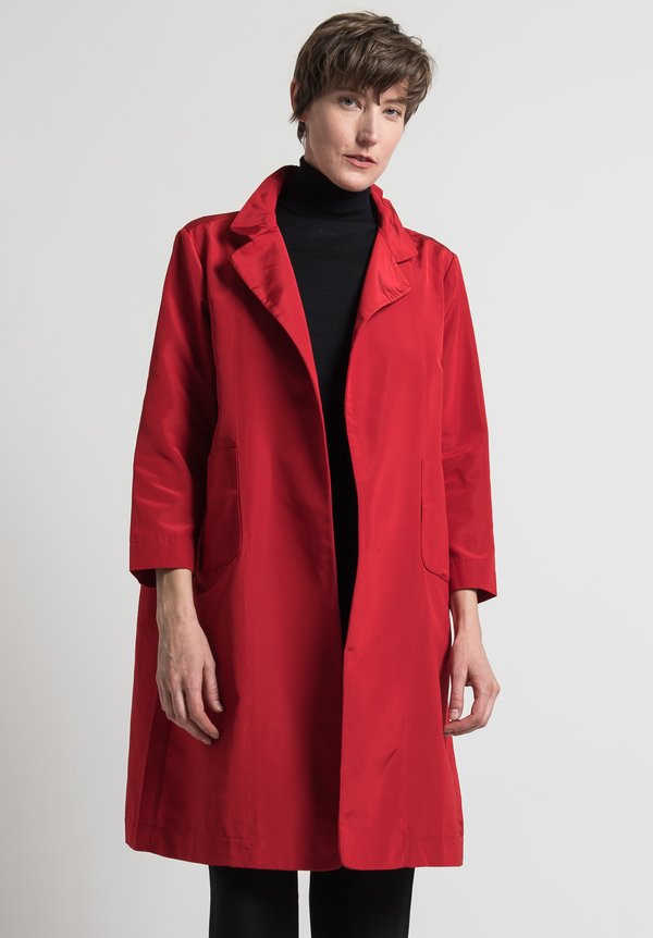 Daniela Gregis Silk Lungo Melograno Jacket in Dark Red | Santa Fe Dry ...
