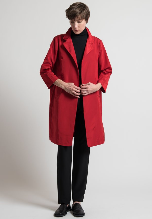 Daniela Gregis Silk Lungo Melograno Jacket in Dark Red | Santa Fe Dry ...