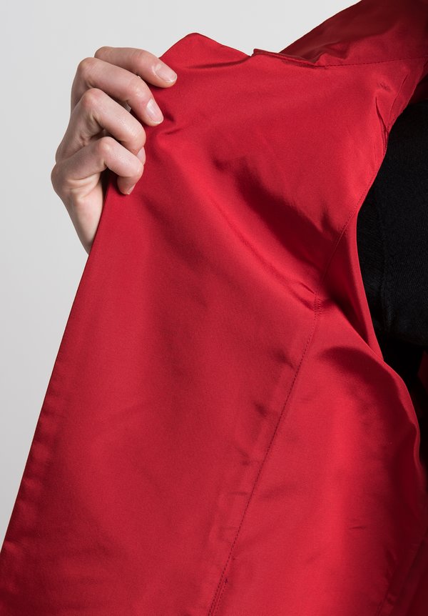 Daniela Gregis Silk Lungo Melograno Jacket in Dark Red	