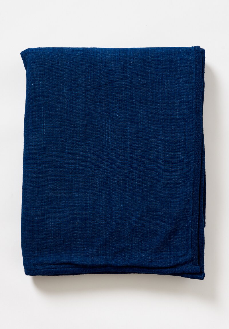 Cotton Hand-Spun Blue Hue Blanket in Indigo	
