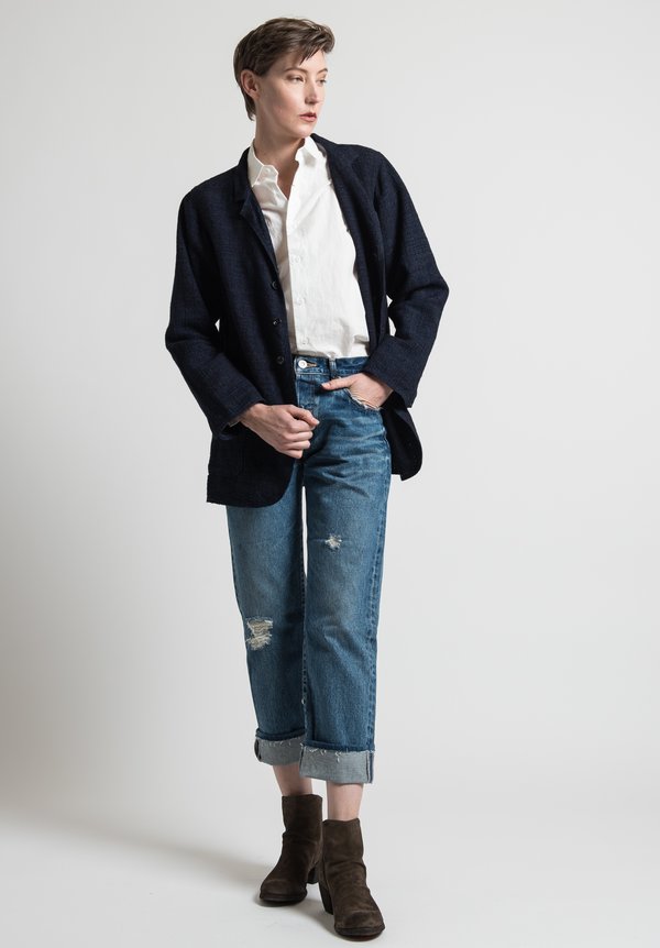Kaval Simple Blouse Jacket in Indigo	