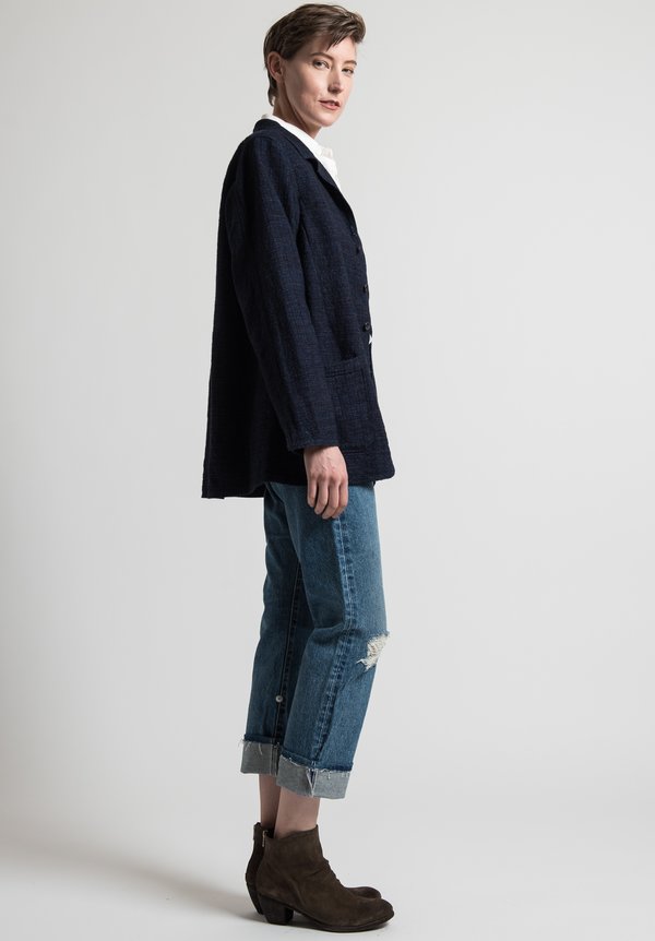 Kaval Simple Blouse Jacket in Indigo	