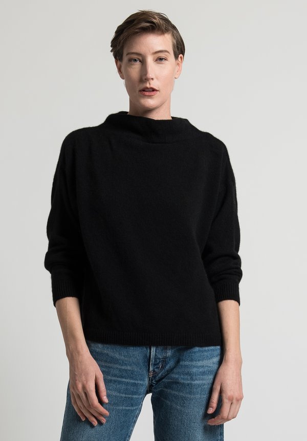 Kaval Short Knit Sweater in Black	