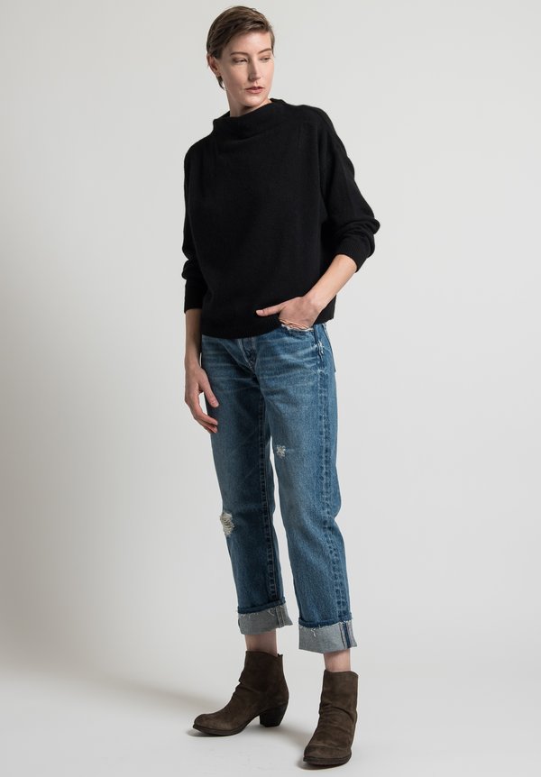 Kaval Short Knit Sweater in Black	