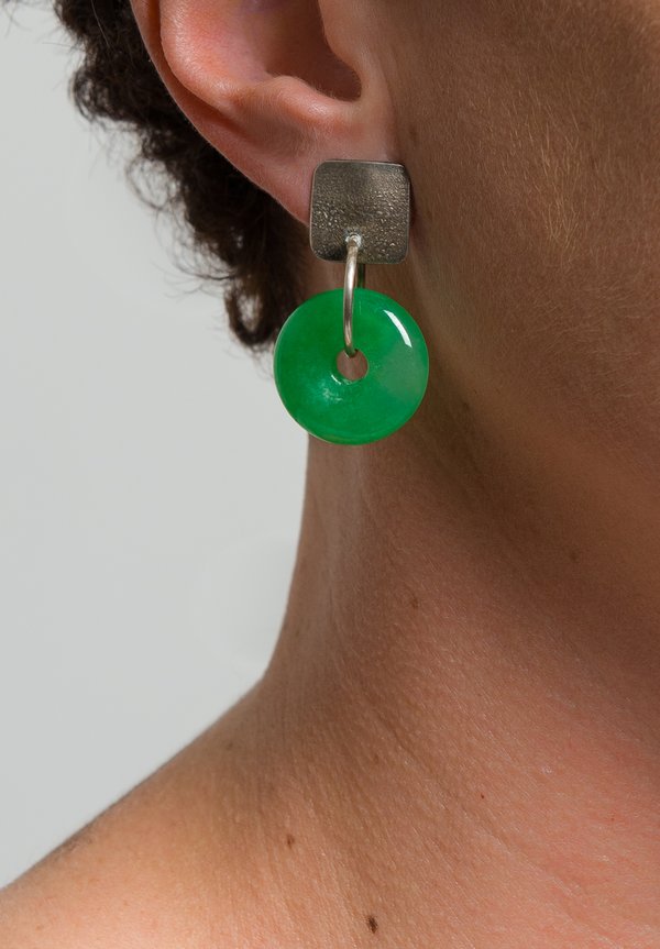 Holly Masterson Chinese Green Jade Disk Earrings