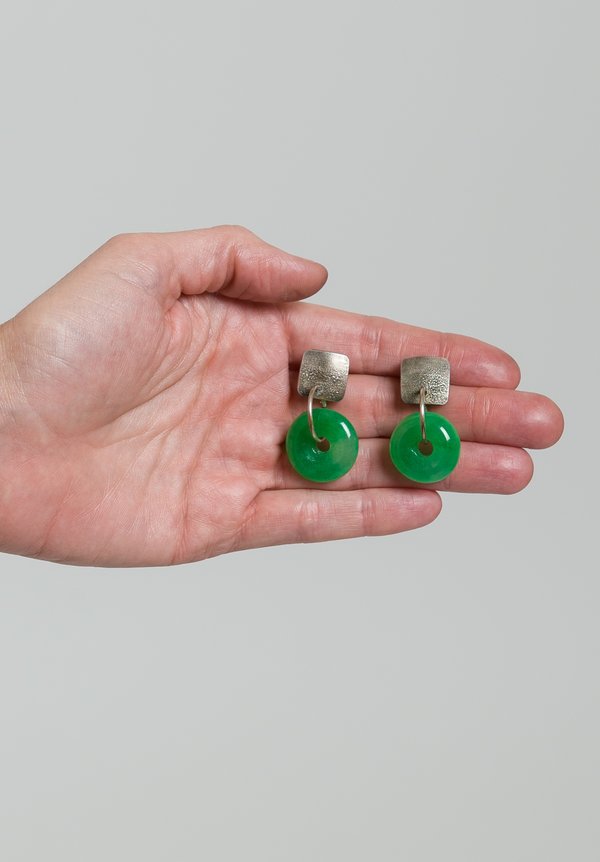 Holly Masterson Chinese Green Jade Disk Earrings
