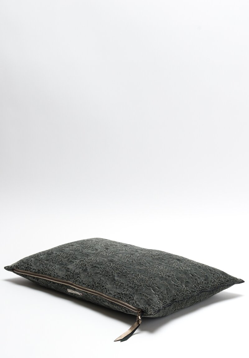 Maison de Vacances Stone Washed Jacquard Pillow in Kilim Charbon	