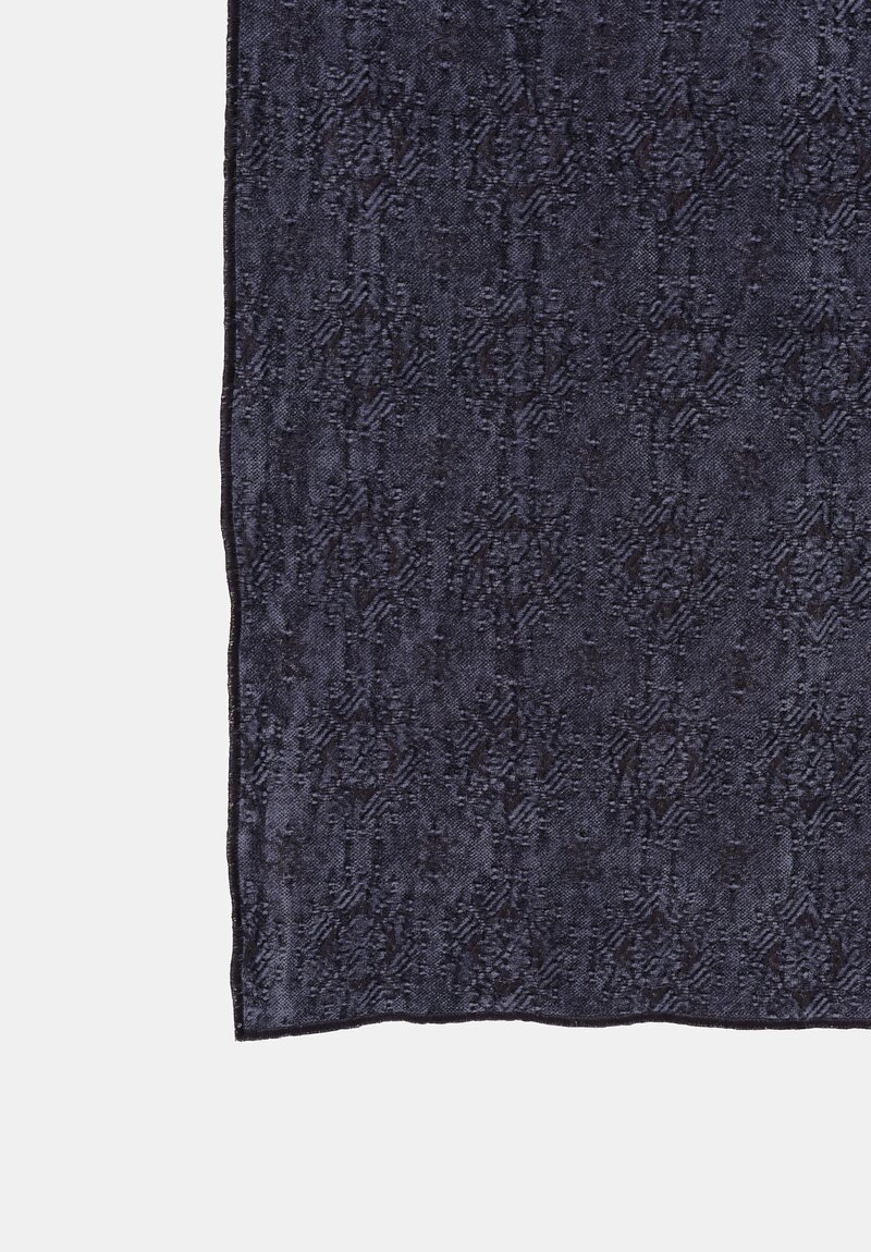 Maison de Vacances Stone Washed Jacquard Throw Kilim Bleu Nuit