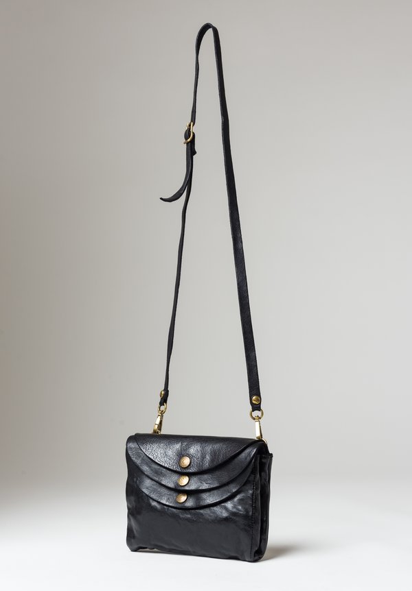 Campomaggi Medium Three Pocket Shoulder Bag in Black