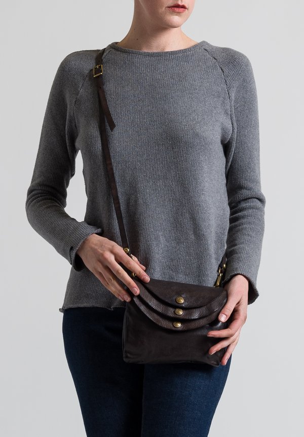 Campomaggi Medium Three Pocket Shoulder Bag in Grey