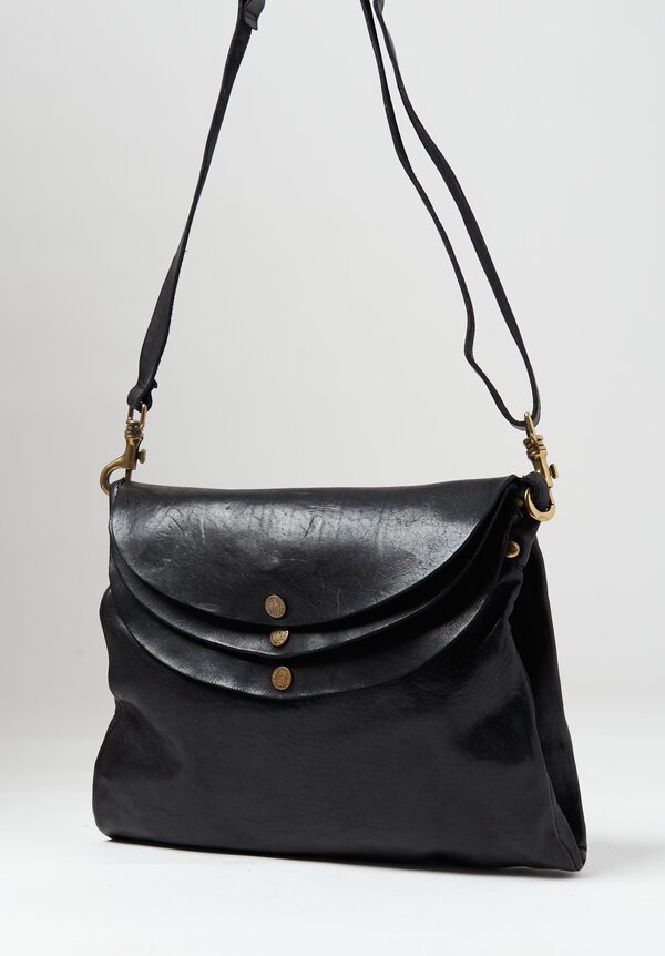 Campomaggi Large Three Pocket Shoulder Bag in Black | Santa Fe Dry ...