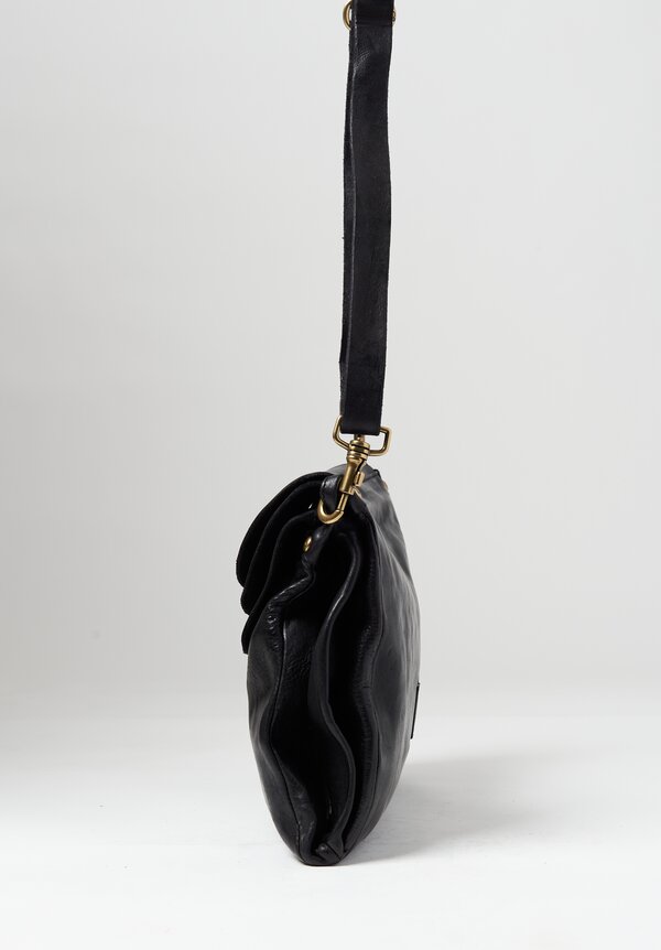 Campomaggi Large Three Pocket Shoulder Bag in Black	