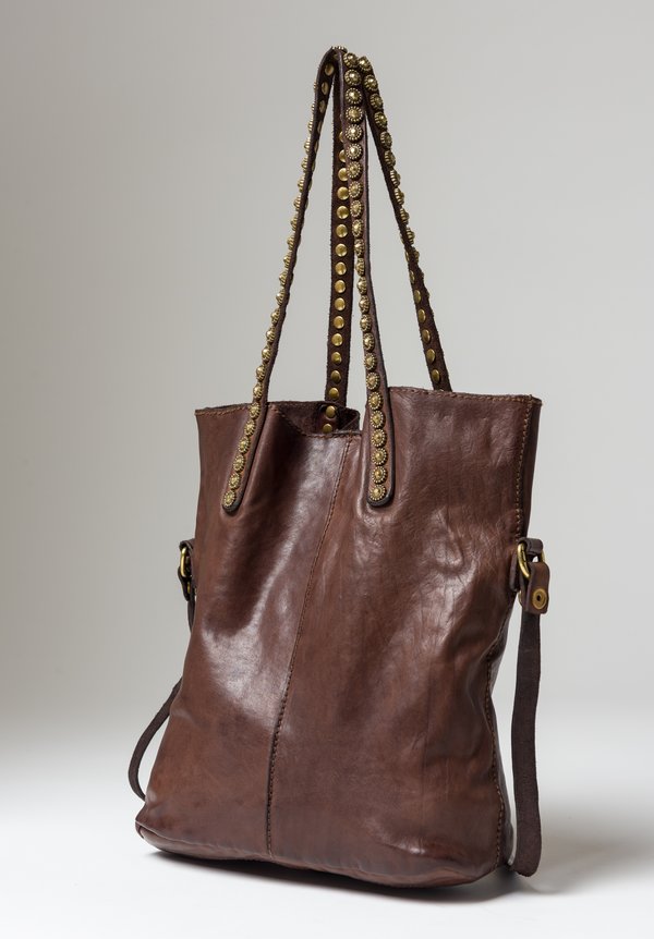 Campomaggi Onice Studded Tote Bag in Brown | Santa Fe Dry Goods ...