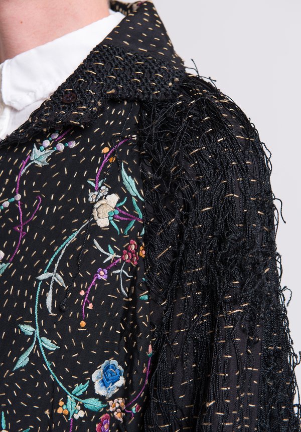 By Walid Piano Shawl Marion Jacket in Black/ Birds	