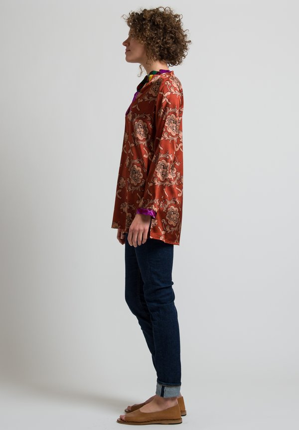 Lisa Corti Silk Eli Top in Florence Rust	