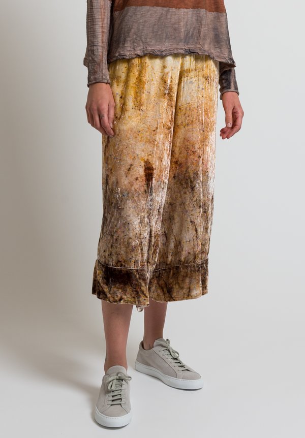 Gilda Midani Silk Velvet Cropped Pants in Spotted Caramel | Santa Fe ...